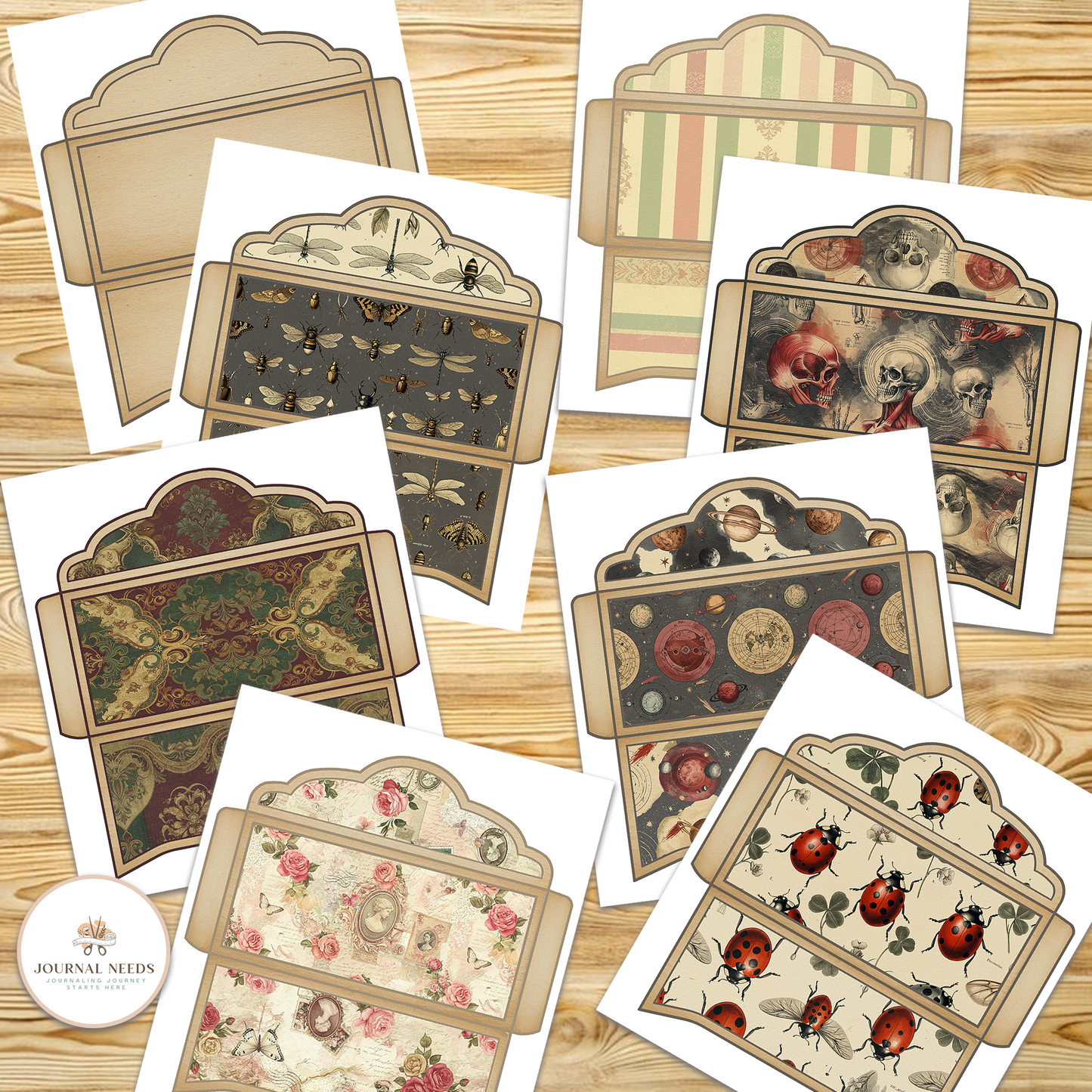 ποΈ Vintage Envelope Template Collection β 7 Unique Printable Designs (PDF + JPG)