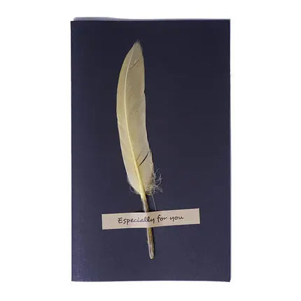 1pc Black High-grade Stereoscopic card envelope True feathers greeting card invitation holding thanks you cards kawaii