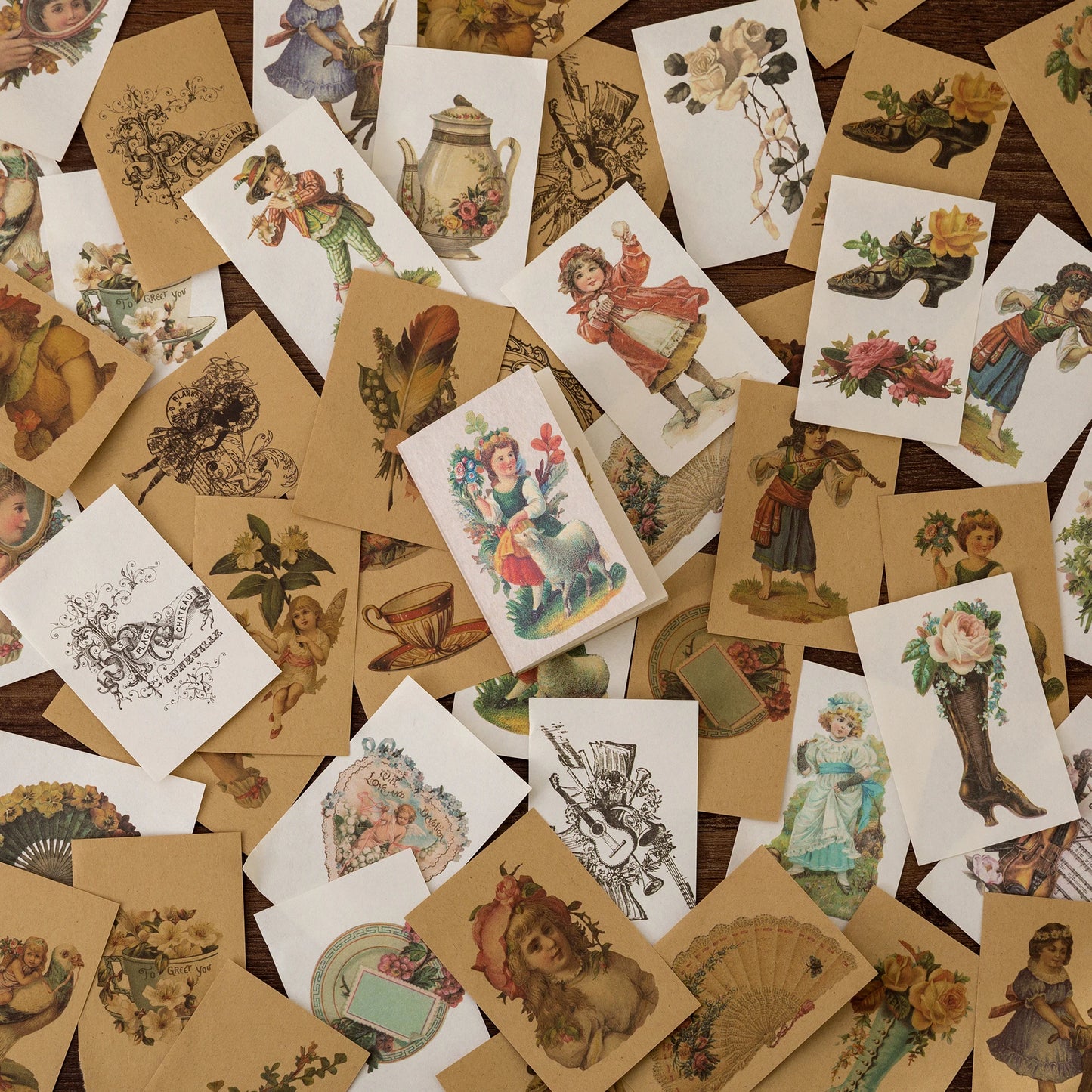 JIANQI 80pcs Scrapbooking material paper Butterfly Plant fairy tale story Labels Decorative collage Diary Album Craft Supplies