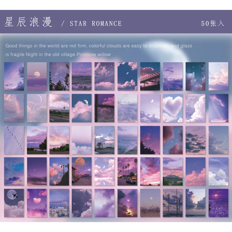 JIANQI 50 pcs INS Scrapbook Stickers aesthetic landscape junk journal Korea Stationery sticker book Scrapbooking Material