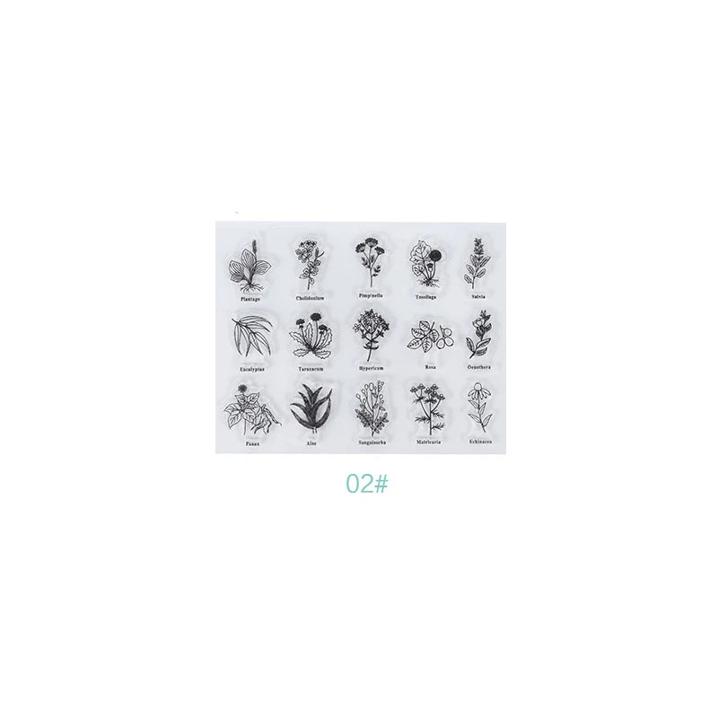 JIANQI 17 Design Retro icons Silicone seal Transparent Rubber stamp Decorative Diary Scrapbooking material Planner supplies