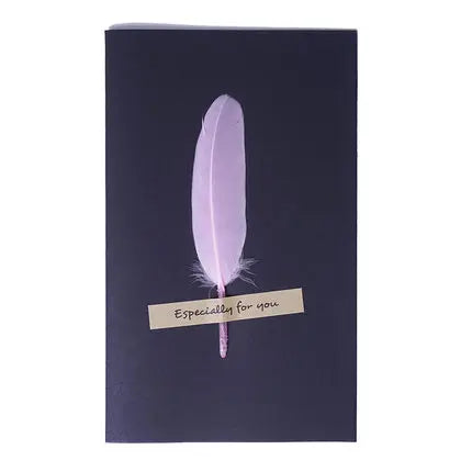 1pc Black High-grade Stereoscopic card envelope True feathers greeting card invitation holding thanks you cards kawaii