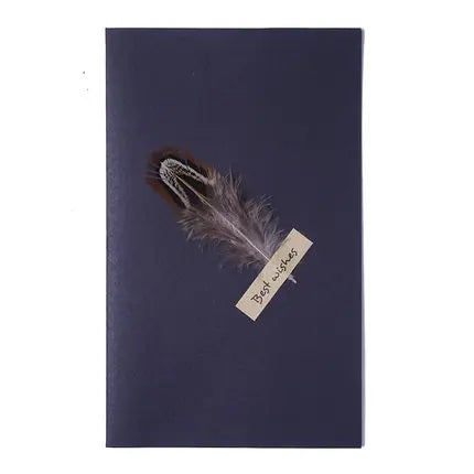 1pc Black High-grade Stereoscopic card envelope True feathers greeting card invitation holding thanks you cards kawaii