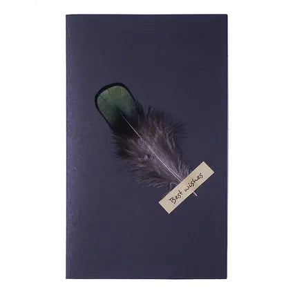 1pc Black High-grade Stereoscopic card envelope True feathers greeting card invitation holding thanks you cards kawaii