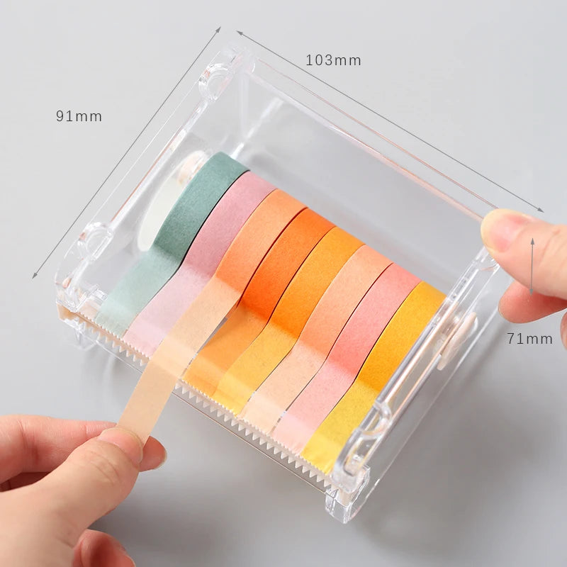 1pc Washi Tape Dispenser Holder Cutter Office Supplies Desk Accessories Organizer
