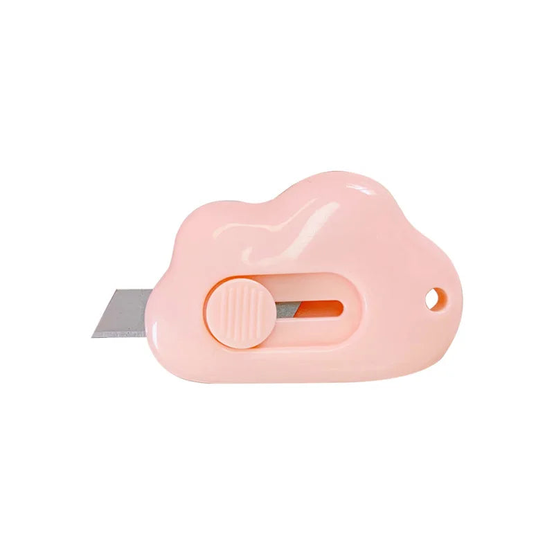 JIANQI Kawaii Mini Pocket Clouds Art Utility Knife Express Box Knife Paper Cutter Craft Wrapping Refillable Blade Stationery