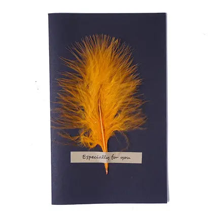 1pc Black High-grade Stereoscopic card envelope True feathers greeting card invitation holding thanks you cards kawaii
