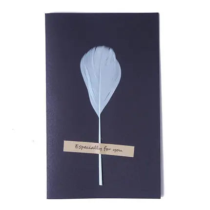 1pc Black High-grade Stereoscopic card envelope True feathers greeting card invitation holding thanks you cards kawaii