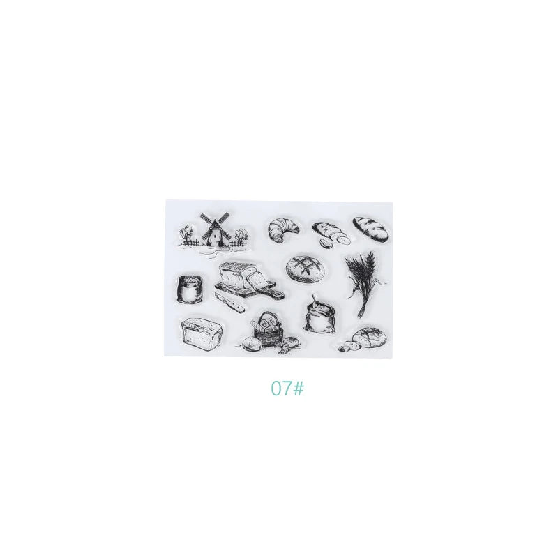 JIANQI 17 Design Retro icons Silicone seal Transparent Rubber stamp Decorative Diary Scrapbooking material Planner supplies