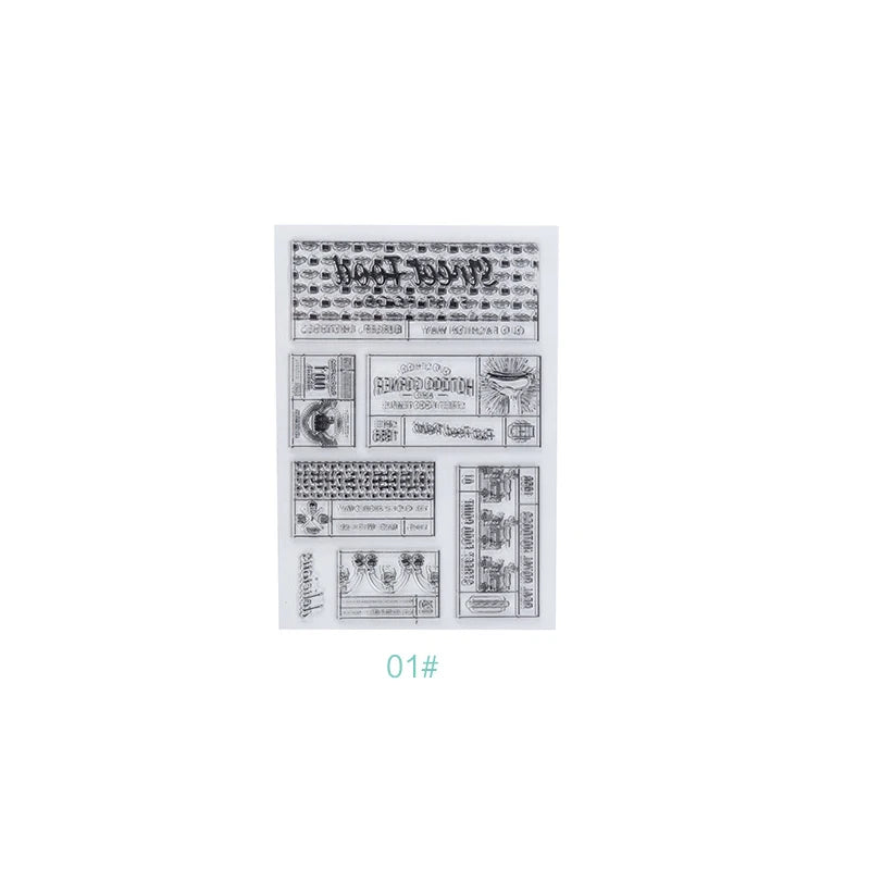 JIANQI 17 Design Retro icons Silicone seal Transparent Rubber stamp Decorative Diary Scrapbooking material Planner supplies