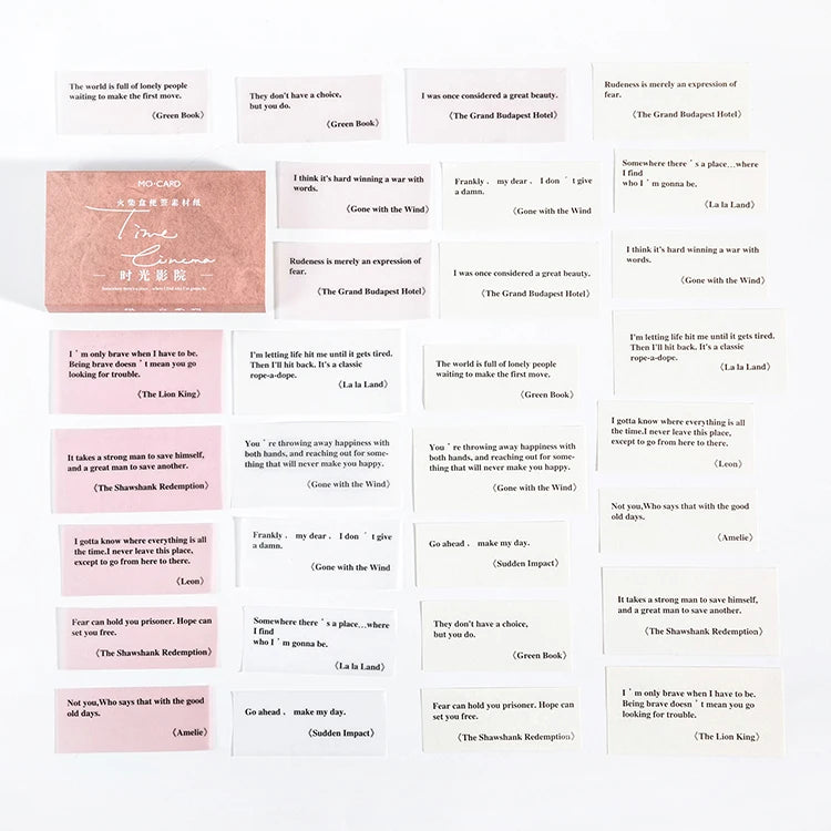 Vintage Quotes Matchbox Sulfuric Acid Memo Pads Handwriting English Bullet Journaling Accessories Aesthetic Material Card Paper
