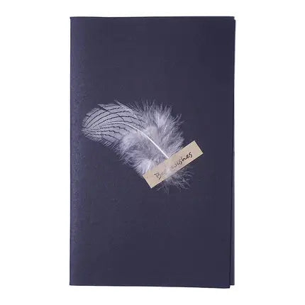 1pc Black High-grade Stereoscopic card envelope True feathers greeting card invitation holding thanks you cards kawaii