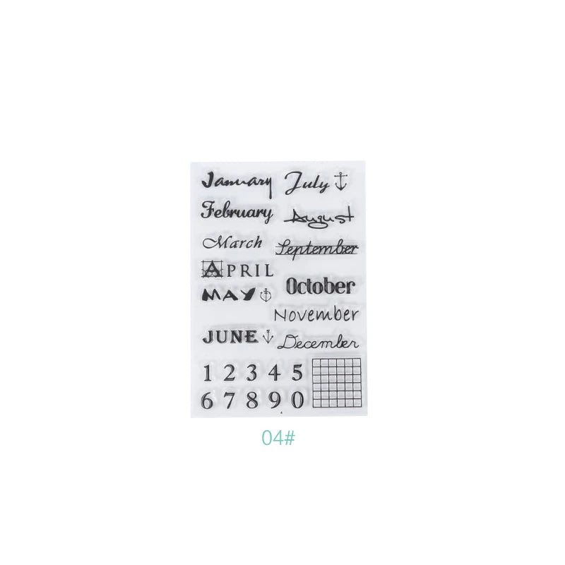JIANQI 17 Design Retro icons Silicone seal Transparent Rubber stamp Decorative Diary Scrapbooking material Planner supplies