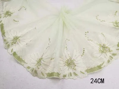 1Y Blue Polyester Soft Mesh Embroidery Lace Trimmings Dress Accessories Lace Fabric Sewing Crafts Doll Material