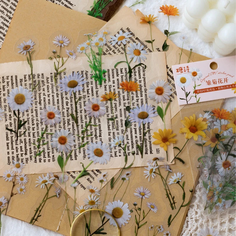 Natural plant collection Green Leaf Decorative PET Stickers Scrapbooking Label Diary Stationery Album Phone Cup Journal Planner