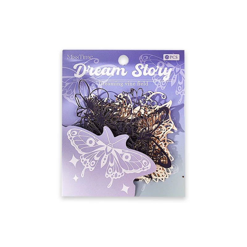 JIANQI 15 pcs Diy Scrapbooking paper Lace Decoration paper Hollow Card Collage material lomo cards DIY hand made craft paper