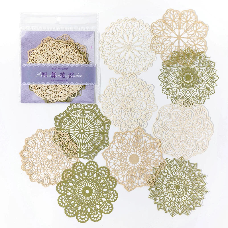 10 pcs INS lace material paper Hollowed butterfly Flowers Decorative Scrapbooking Diary Album hand made Collage Background paper