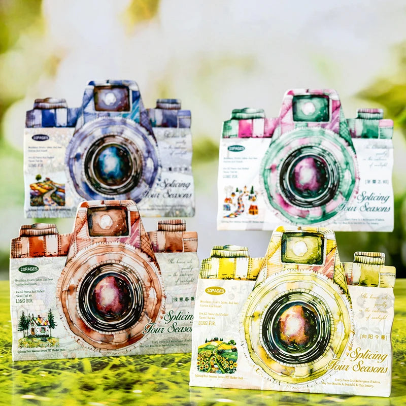 20pcs Four Seasons Scenery Beautiful Landscape Sticker Junk Journal DIY Scrapbooking School Supplies Collage Stationery Stickers