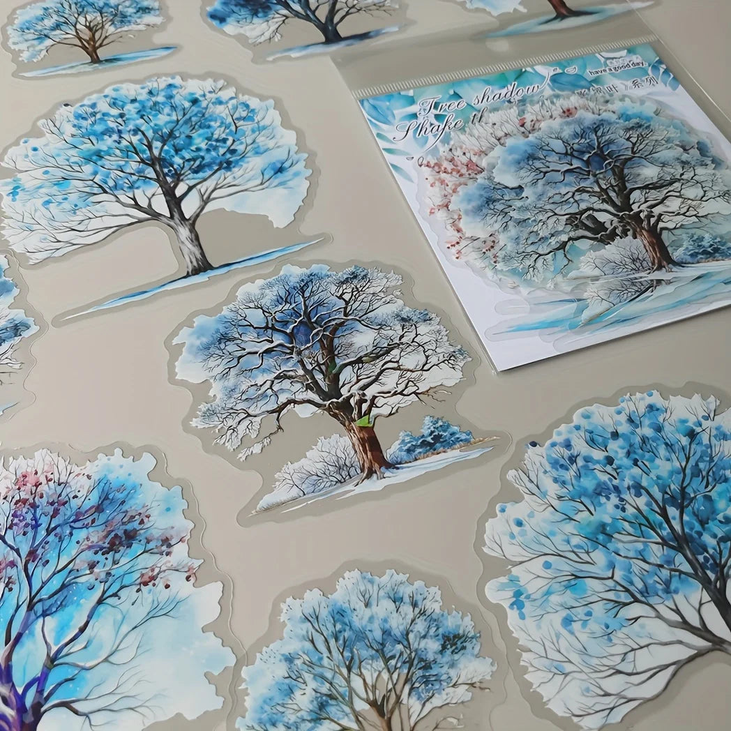 10 pcs/pack Tree and wood landscaping Stickers Label Diary Planner junk journal Decorative Scrapbooking DIY Craft Sticker