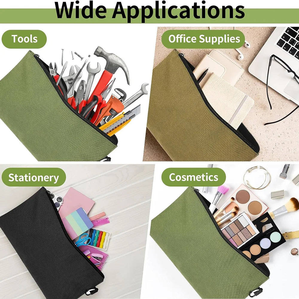 Waterproof Tool Bag Zipper Pouch Multi-Function Bag Wear-Resistant Tool Organizers for Camping Woodworking Electrician Gardening