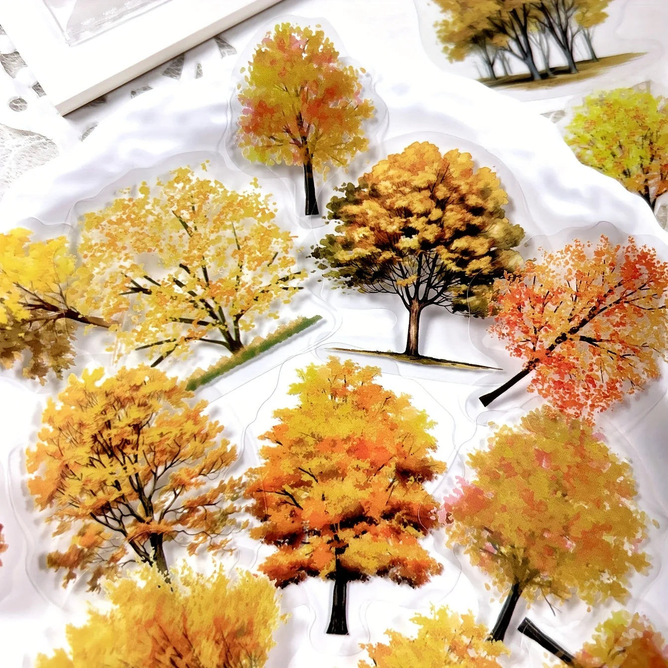 JIANQI 40pcs/pack Many Tree Materials stickers Four Season Decor DIY Hand Account Diary Scrapbooking Album Stickers Craft
