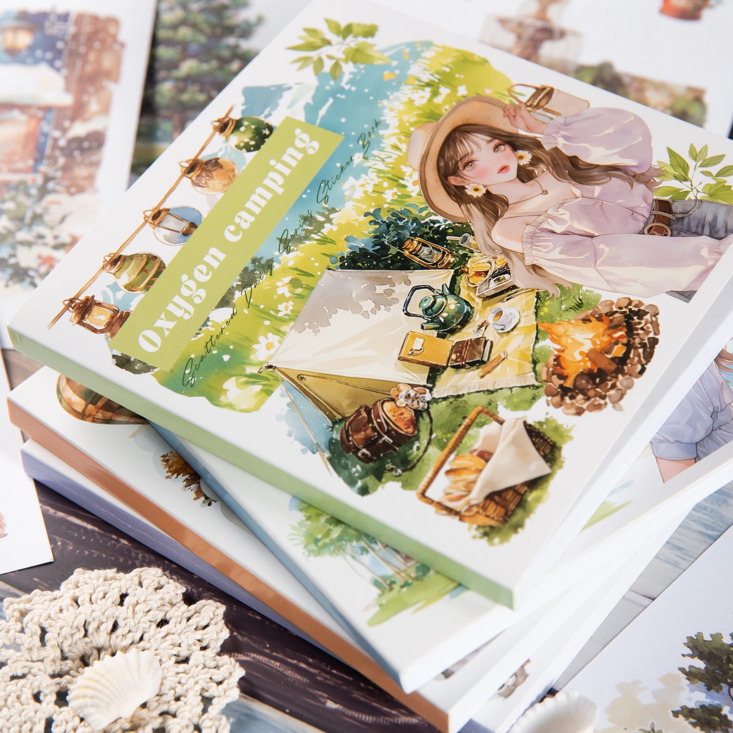 JIANQI 50pcs PET Die cut Stickers book Four Seasons Scenery Decorative handmade Scrapbooking Material Diary Album Craft Supplies