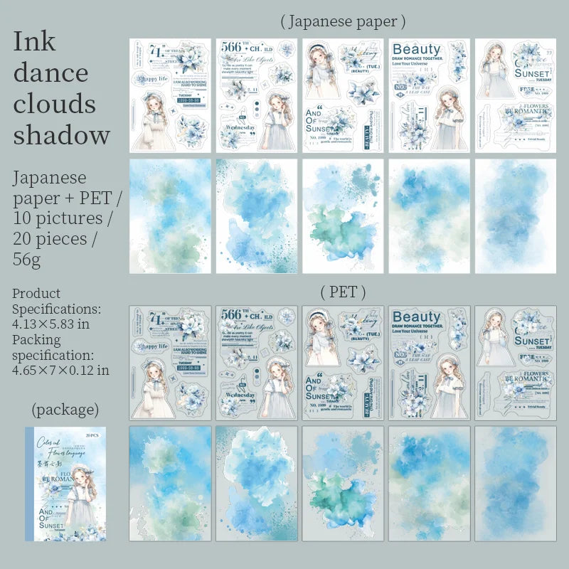 JIANQI 20 sheet PET Stickers book Cute Girl Creative Decorative handmade Scrapbooking Material Diary Album Craft Supplies