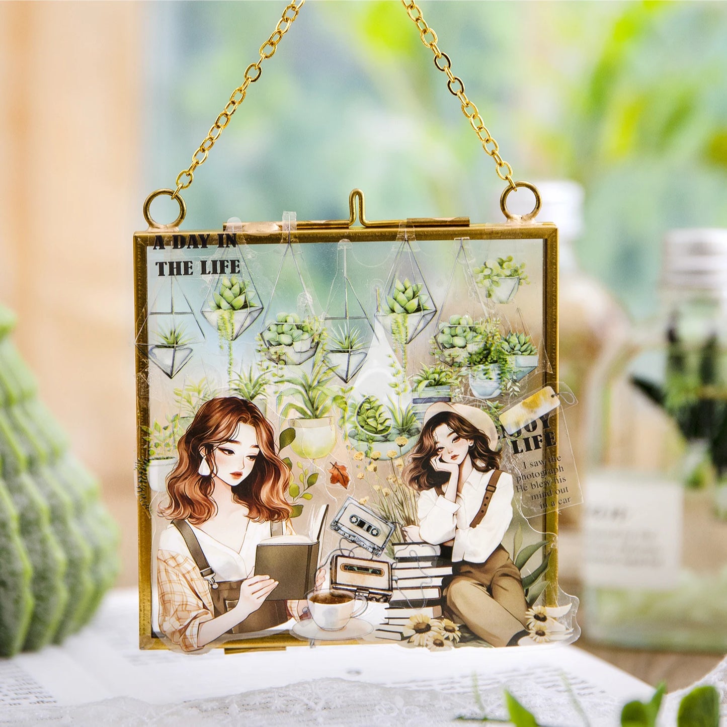JIANQI 50mm*2m PET Tapes Plant suspension DIY Scrapbooking Decor Photo Album Collage Junk Journal Materials Aesthetics Stickers