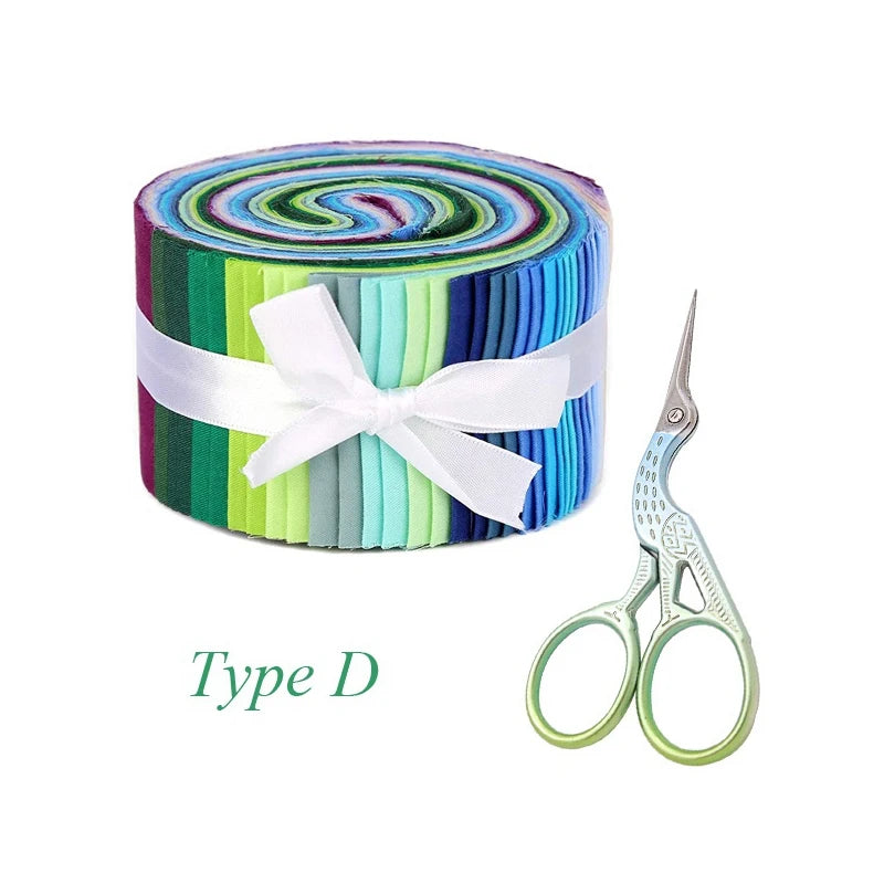 1Pack Fabric Roll Jelly Roll Up Cotton Fabric Quilting Strips Random Pattern Patchwork Craft Cotton Quilting Supplies