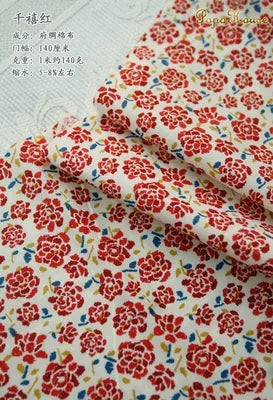 145x50cm Pastoral Floral Poplin Cotton Fabric DIY Children's Wear Cloth Make Bedding Quilt Decoration Home