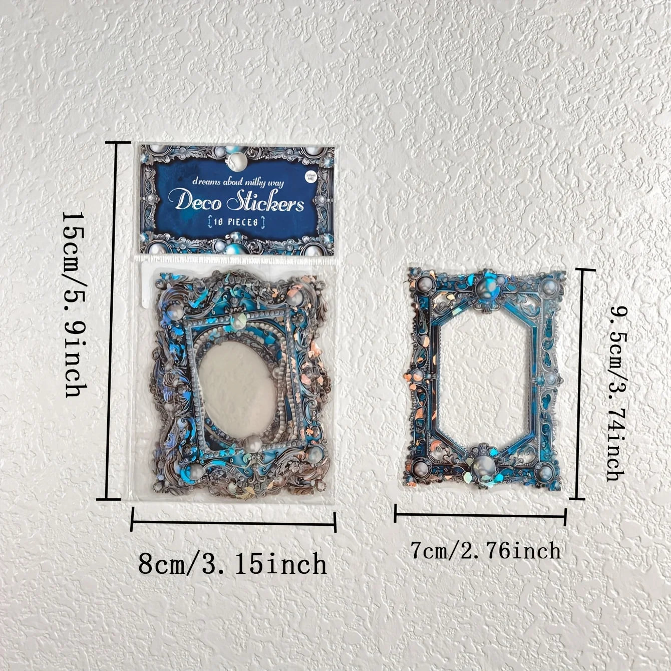 10 Pcs/Pack Floral Frame Stickers Adhesive Materials DIY Scrapbooking Decor Junk Journal Collage Stationery Diary Sticker