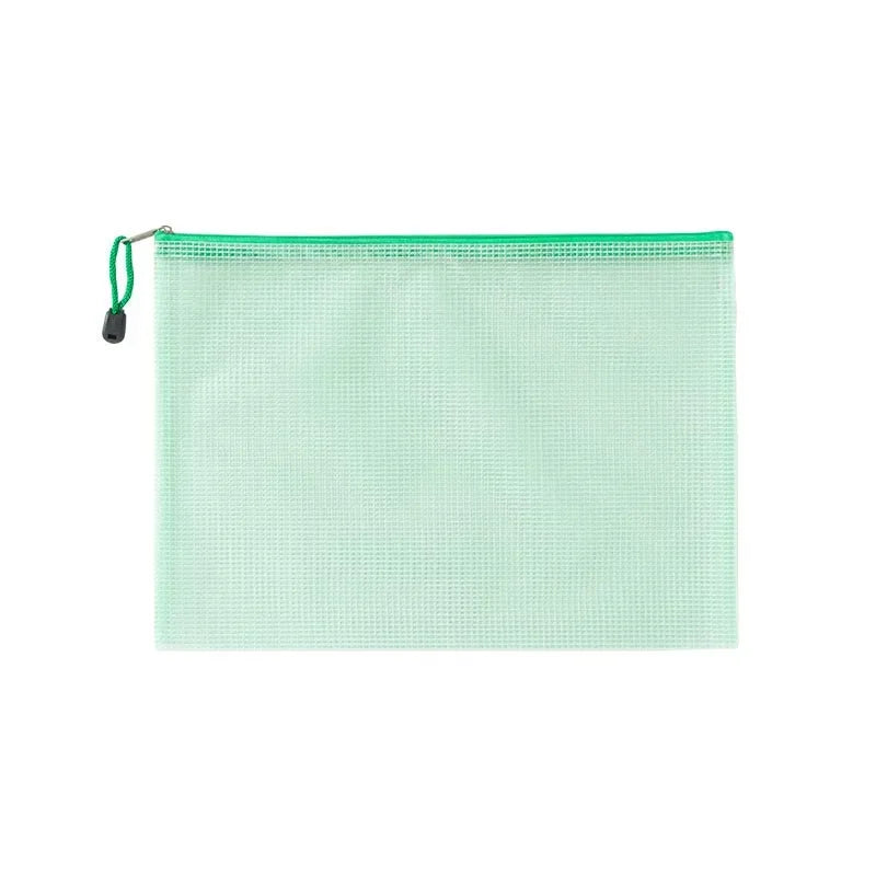10pcs Mesh Zipper Pouch Waterproof Plastic Document Pouch Multipurpose for Travel Storage Office Appliances Home Organize Bags