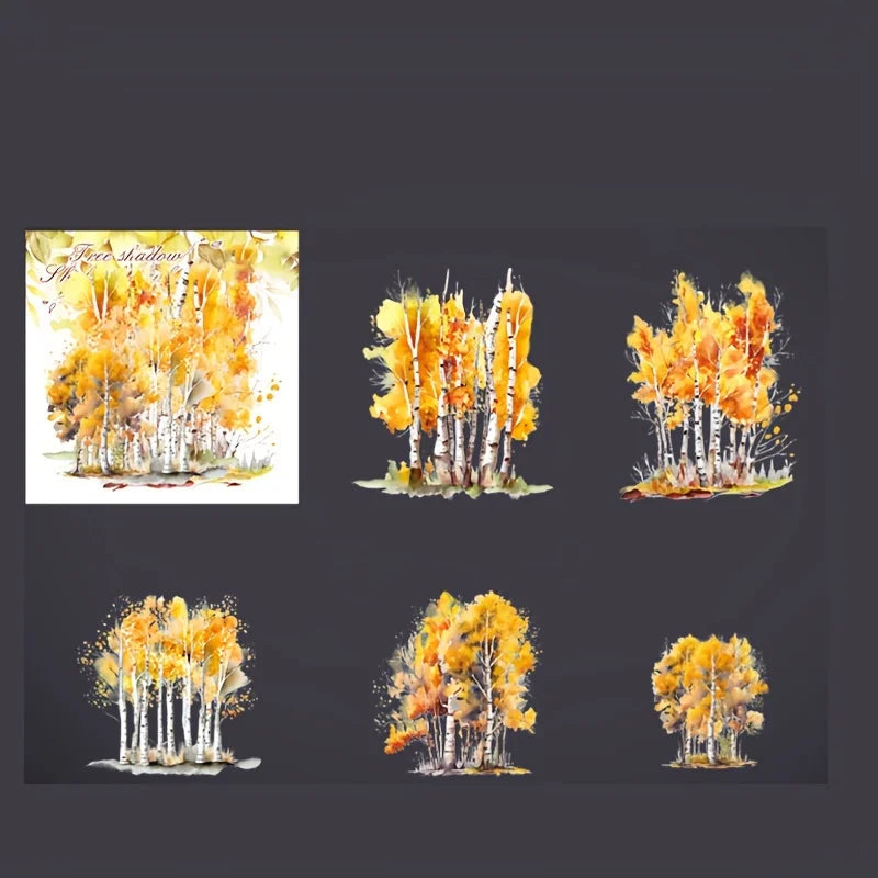 10 pcs/pack Tree and wood landscaping Stickers Label Diary Planner junk journal Decorative Scrapbooking DIY Craft Sticker