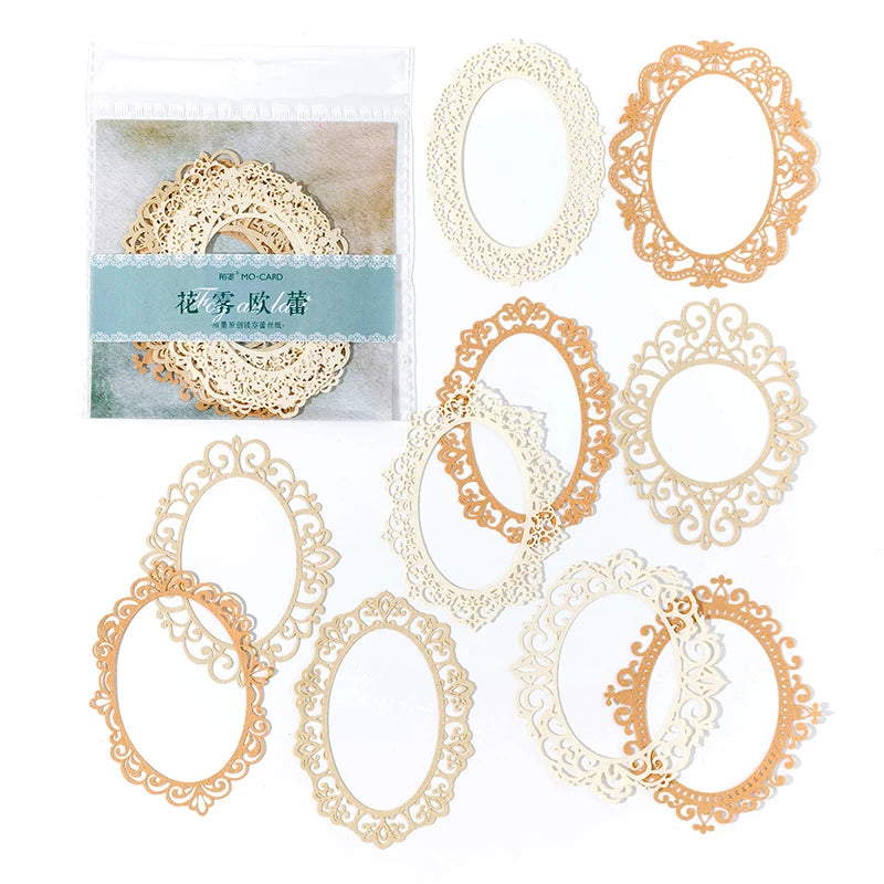 10 pcs INS lace material paper Hollowed butterfly Flowers Decorative Scrapbooking Diary Album hand made Collage Background paper
