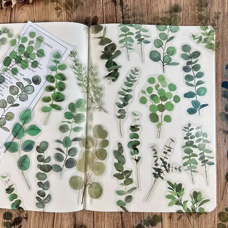JIANQI 40 Pcs/pack Vintage Creative flower plant Stickers hand tent DIY Stick Labels Scrapbooking Material Junk Journal Supplies