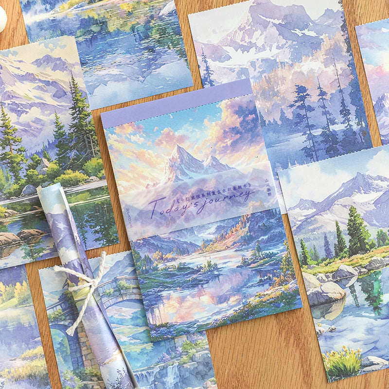 JIANQI 30 pcs Landscape material paper Decorative Diary Album Scrapbooking material Background paper junk journal supplies