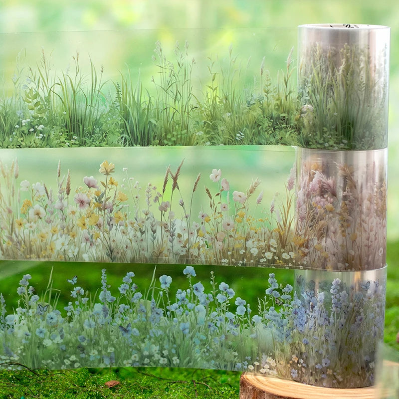 50mm*2m PET Grass Plant landscaping Tapes Stickers Scrapbooking Hand Account Adhesive hand made Diy Junk Journal Craft Supplies