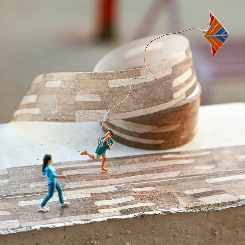 JIANWU 25mm*200cm Wandering on The Road Series Vintage Landscaping Washi Tape Creative DIY Journal Collage Stationery