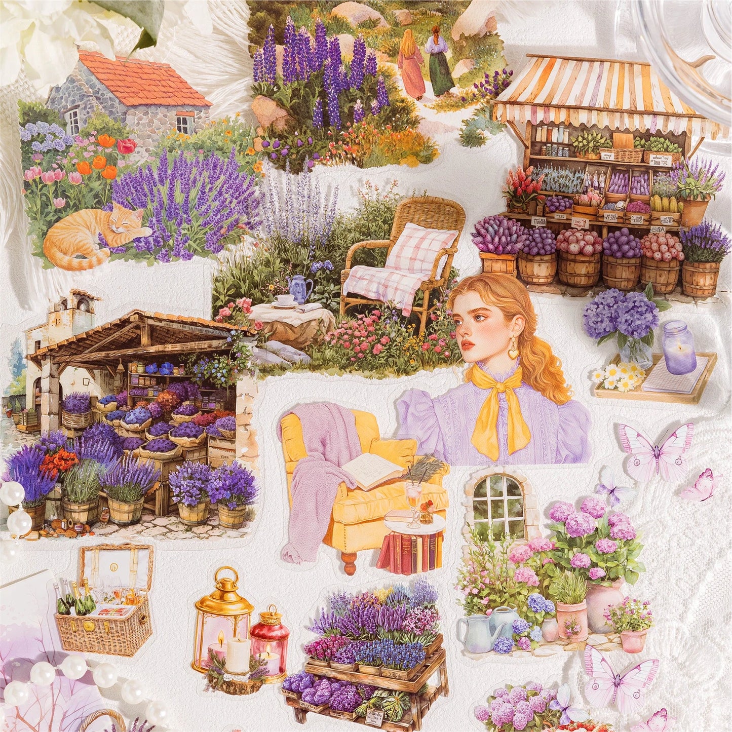 JIANQI 30 pcs INS Field life landscape Stickers Diy Diary Scrapbooking Stickers Festival Birthday Party Gift Decorations Labels