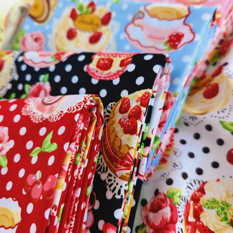 140x50cm 40s Cotton Dessert Cake Fabric Pastry Layout Background Cloth Children's ing Pajamas Dress Handmade