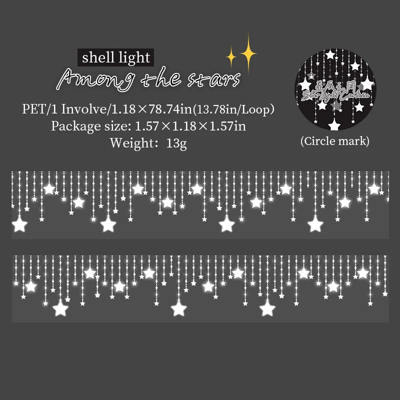 JIANQI 30mm*2m 1pc PET Tape Stickers Creativity Scrapbooking Hand Account Adhesive hand made Diy Junk Journal Craft Supplies