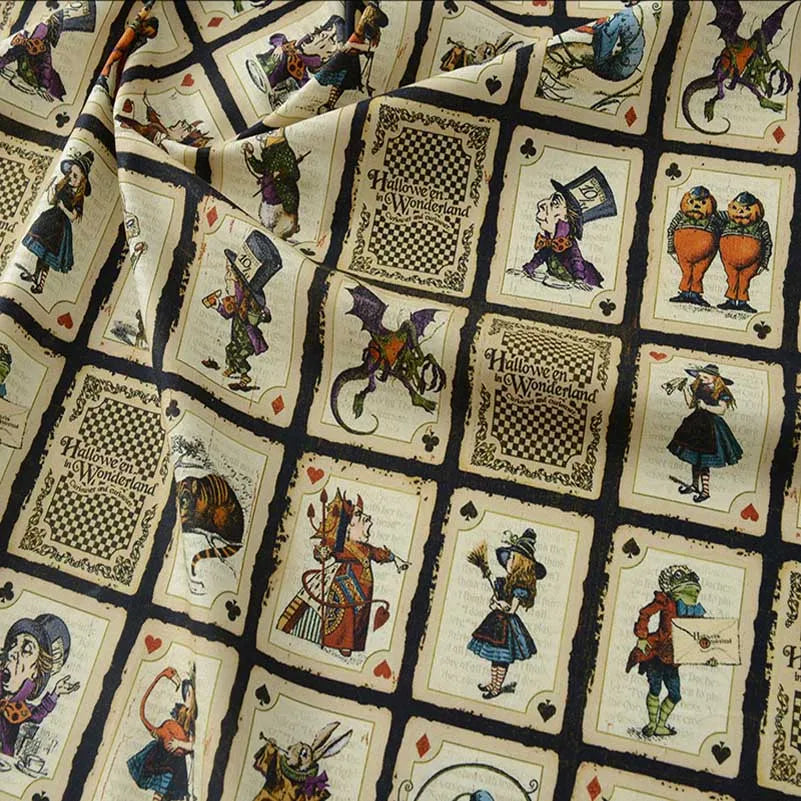 Newspaper Fabric Map Retro Vintage Digital Printed for Handmade DIY Sewing Accessories