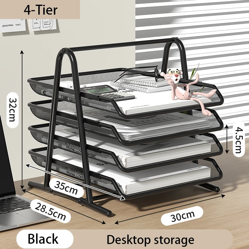 3 Tier Mesh Desk Organizers,Office Supplies Organizer,Desk Organizer Tray,File Storage,Mesh Paper Tray,File Organizer Tray