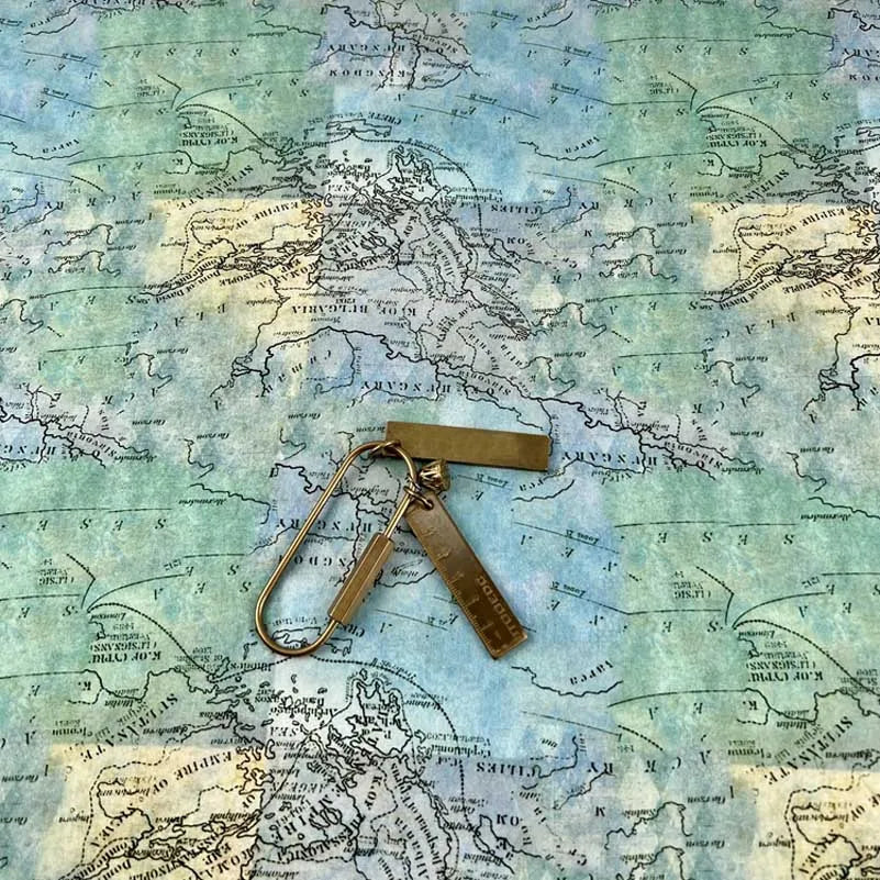 Newspaper Fabric Map Retro Vintage Digital Printed for Handmade DIY Sewing Accessories