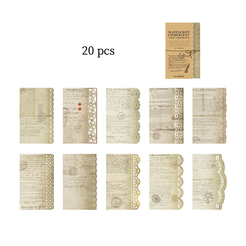 Retro Creative Material Paper Lace Hollow Border Letter Material Movement Album Decorate Hand Account DIY Materials Journaling