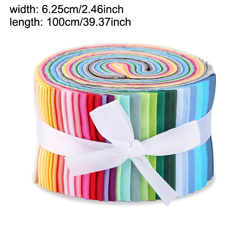 1Pack Fabric Roll Jelly Roll Up Cotton Fabric Quilting Strips Random Pattern Patchwork Craft Cotton Quilting Supplies