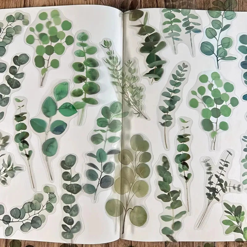 JIANQI 40 Pcs/pack Vintage Creative flower plant Stickers hand tent DIY Stick Labels Scrapbooking Material Junk Journal Supplies