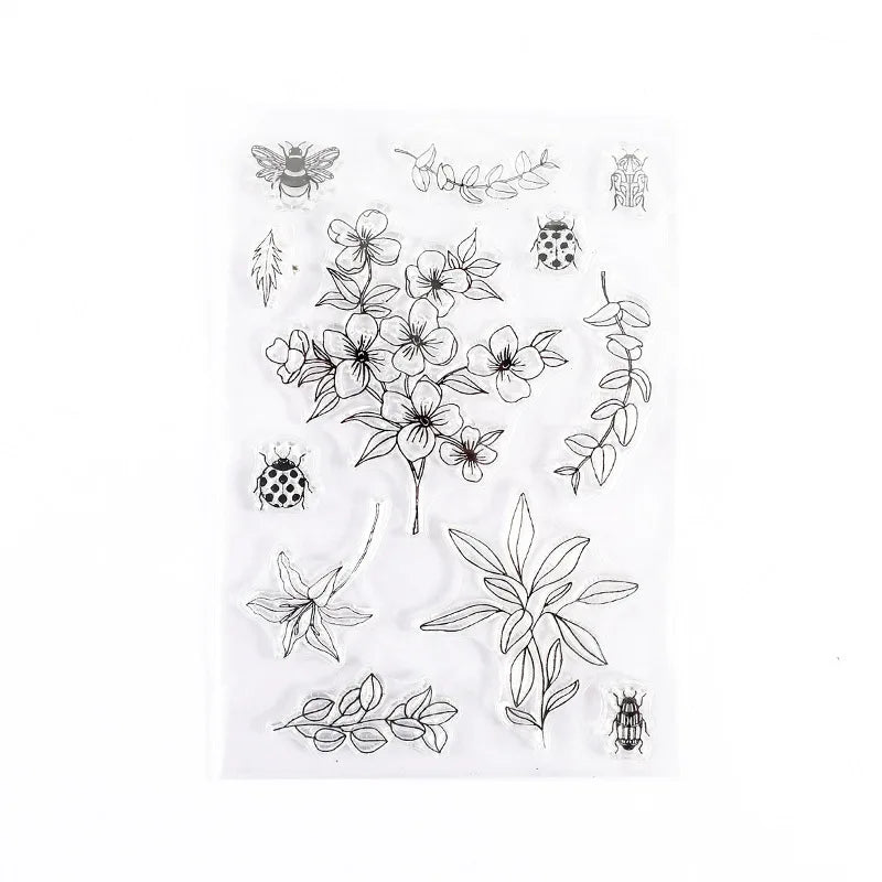 JIANWU Minimalist Black White Transparent Stamp Creative Retro Scrapbooking Journal Decoration Silicone Seal Stationery Supplies