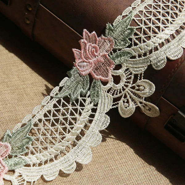 1Y Handmade Lace Ribbon Fabric Lace Trimmings for Sewing Accessories Wedding Decoration DIY Craft Supplies