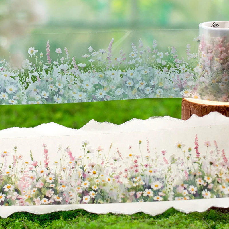 50mm*2m PET Grass Plant landscaping Tapes Stickers Scrapbooking Hand Account Adhesive hand made Diy Junk Journal Craft Supplies